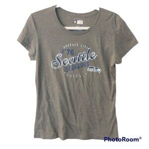 Women's Seattle Seahawks Gray Short Sleeve Tshirt by NFL Team Apparel Size Large